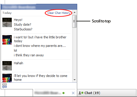 Facebook clear chat history